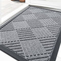 Front Door Mat Outside Entrance (29.5" X 17" / Charcoal Gray Diamond)