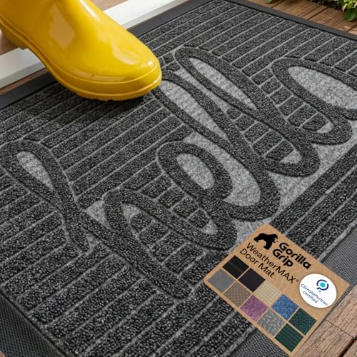WeatherMAX Door Mat (Charcoal Hello / 35" x 23")