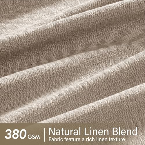 Pinch Pleated Thick Linen Curtains 90 Inch 2 Panels Burlywood Birch (Burlywood Birch / 40"W x 90"L (Pack of 2))