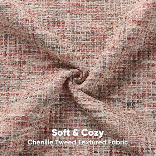 Pack of 2 Tweed Chenille Throw Pillow Covers 12x20 Inch (Blush / 20" x 12" (Pack of 2))