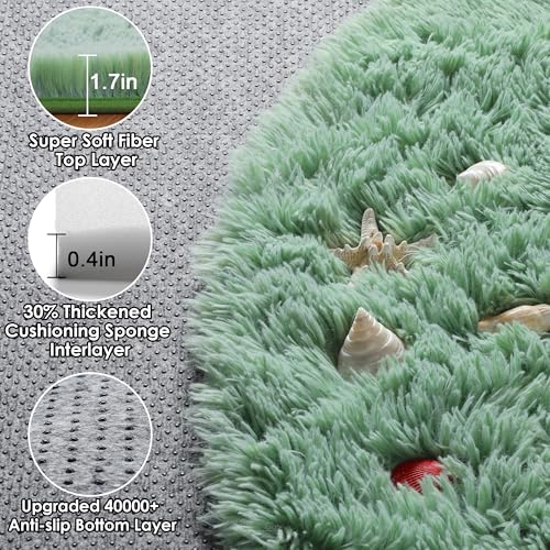 Sage Green Round Area Rugs 6ft (Sage Green / 6' (Round))