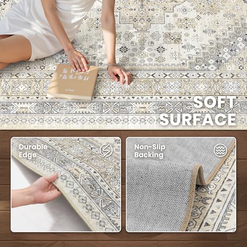 5x8 Area Rugs for Living Room (Beige/Grey / 5' x 8' (Rectangular))