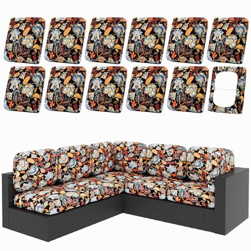 12Pcs Patio Cushion Covers (Floral / 12PCS)
