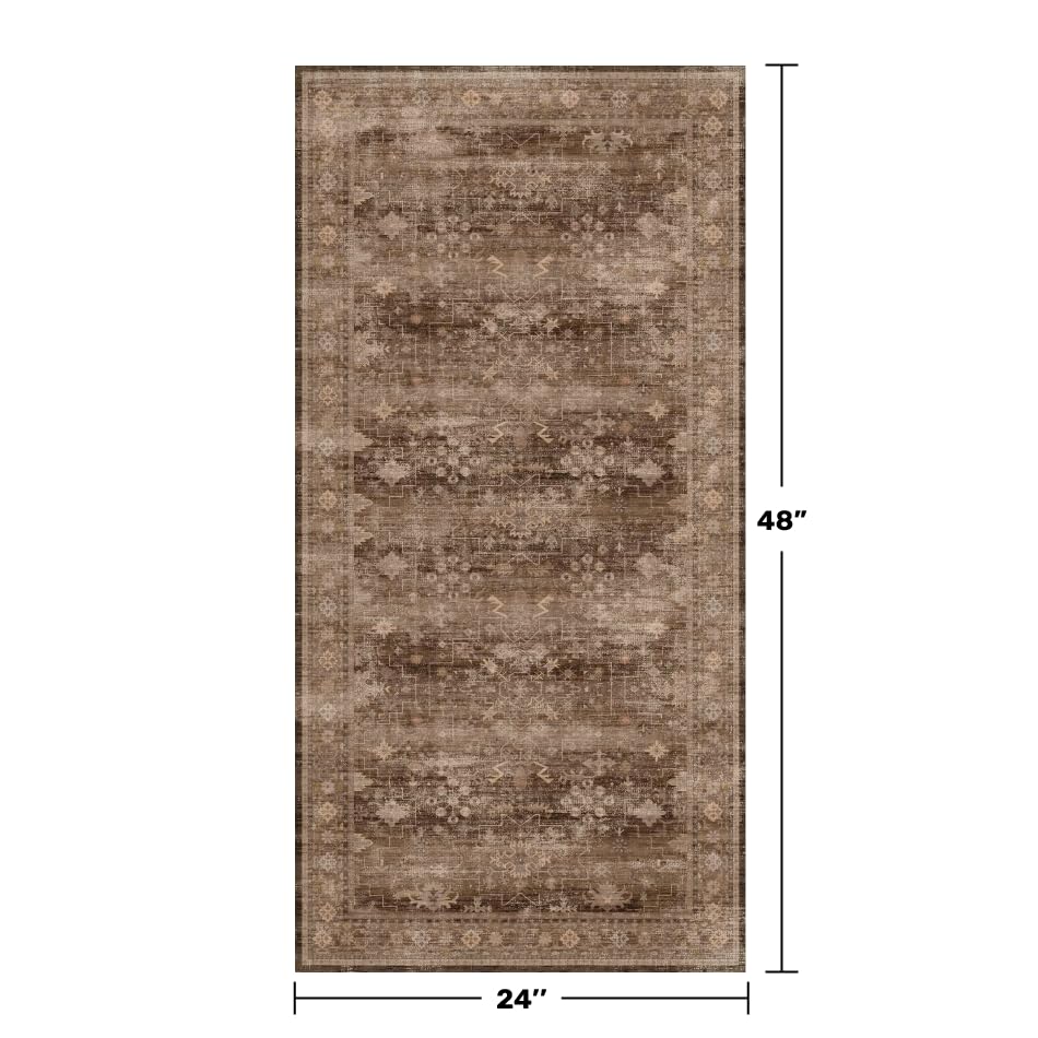 Brown 2x4 Entryway Runner Rugs (2' x 4' (Rectangular) / Brown)