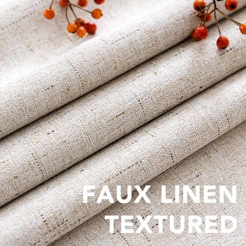 100% Blackout Linen Curtains 45" L 2 Panels Natural (Natural / 42"W x 45"L (Pack of 2))
