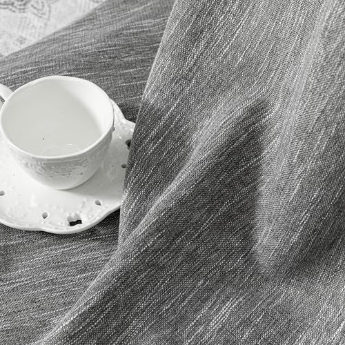 Sheer Curtains for Bedroom (50"W x 63"L (Pack of 2) / Dark Grey)