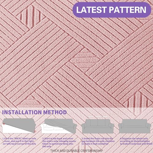 Super Stretch Sofa Cover (- Rose / Large (72"-92"))