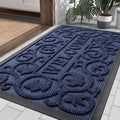 Front Door Mat Outside Entrance (Navy Blue / 35" X 23")