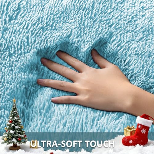 Round Rug 4Ft Light Blue Circle Area Rugs (Light Blue / 4' (Round))
