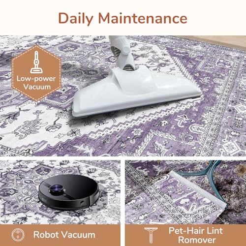 Soft Area Rugs 5x7 (5' x 7' (Rectangular) / Purple)