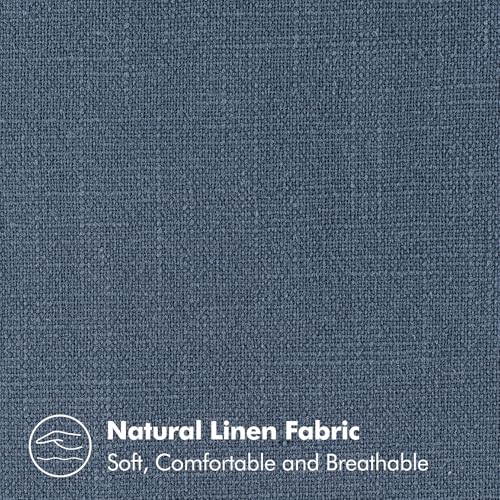 Decorative Linen Euro Sham Pillow Covers 26x26 Inch Blue Ashes (Blue Ashes / 26" x 26" (Pack of 2))