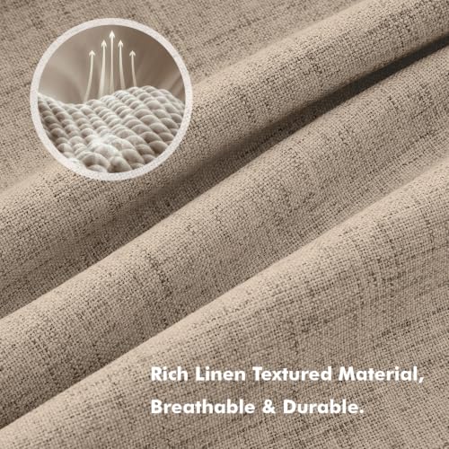 100% Blackout Linen Curtains 42 x 108 Inch Copper Brown 2 Panel (Copper Brown / 42"W x 108"L (Pack of 2))