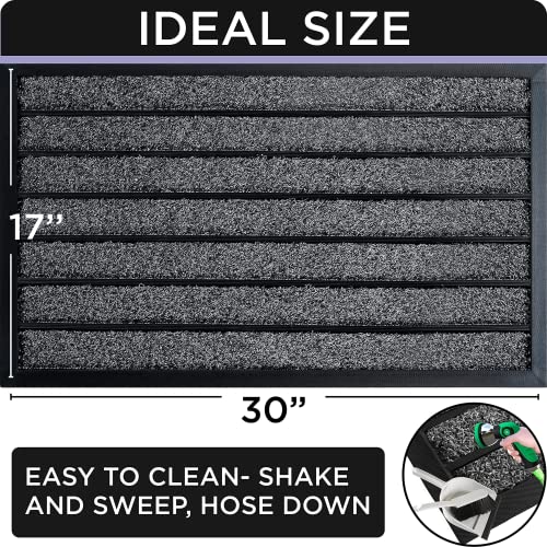 Extra Durable Door Mat Outside Entrance (30" x 17" (Rectangular) / Bright Grey)