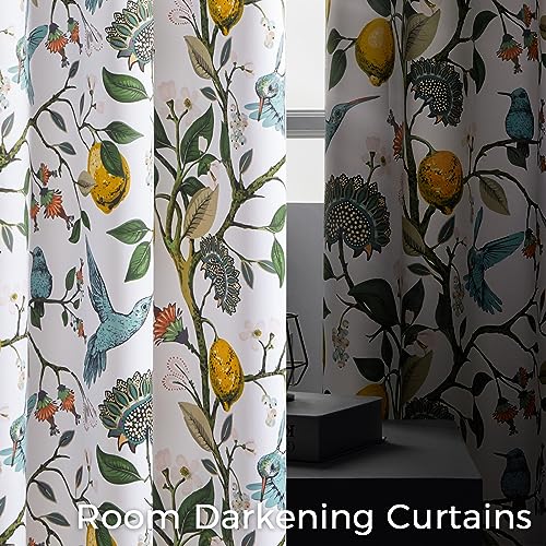 54 Inches Long Short White Blackout Curtains for Cafe Kitchen (White / 52"W x 54"L (Pack of 2))