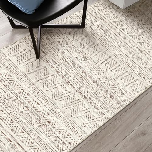 3x15 Runner Rug Washable Moroccan (Beige / 3' x 15')
