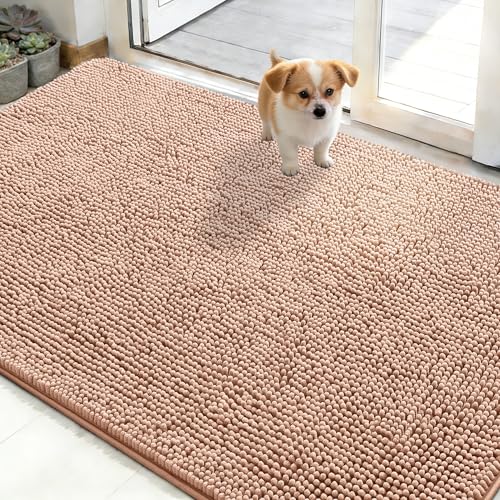 Dog Door Mat for Muddy Paws 48x30 (Peach / 48" X 30")
