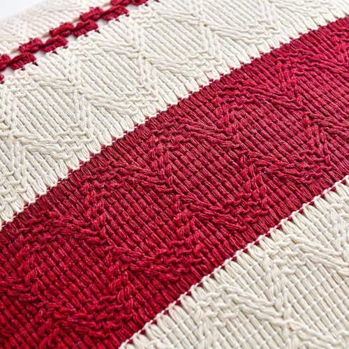 Set of 1 Boho Red Lumbar Decorative Throw Pillow Cover 12x20 Inch for Couch Bed Sofa Chair (20" x 12" (Pack of 1) / Red)