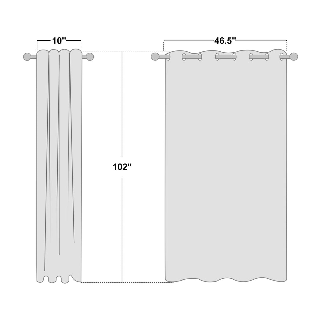 Cream 100% Blackout Linen Curtains 102 inch Long Burg for Living Room (52"W x 102"L (Pack of 2) / Cream)