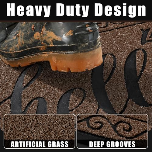 Welcome Mats for Front Door 29.5x17 (Coffee / 29.5x17 Inch)