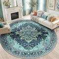 Washable Area Rug (Teal / 8' (Round))
