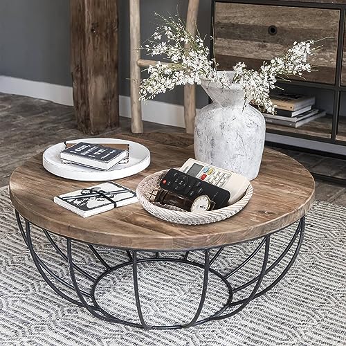 Small Key Basket Bowl for Entryway 7.6" Round Woven Wicker Basket (X-Small, 7.6" / Whitewash)