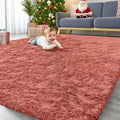 8x10 Machine Washable Large Area Rugs for Living Room (8x10 Ft / Rust Red)