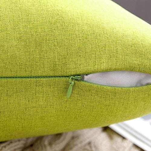 Decorative Outdoor Pillow Covers Lumbar Waterproof 12x20 Green (20" x 12" (Pack of 2) / Green)