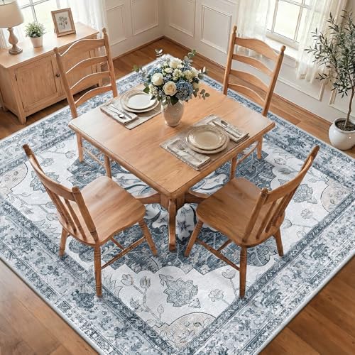 Washable Area Rug (Grey/White/Beige / 7' x 7' (Square))