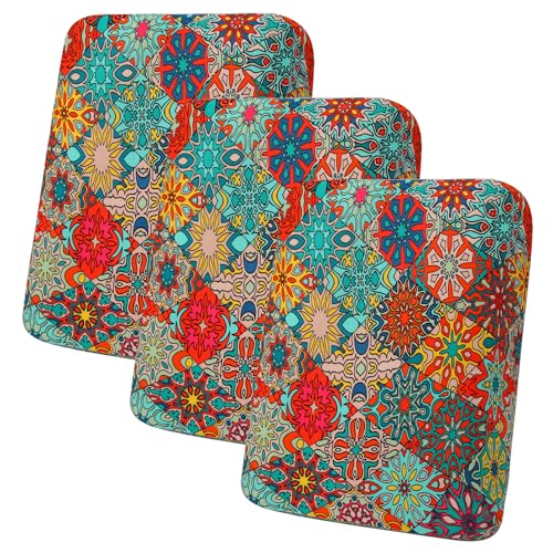 Printed Couch Cushion Covers (Red / Seat Cover 3 Pack)
