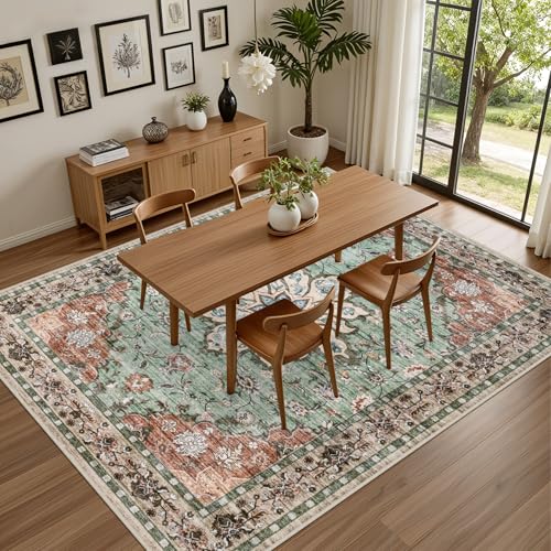 5x7 Area Rugs Living Room (Brown Green / 5' x 7' (Rectangular))