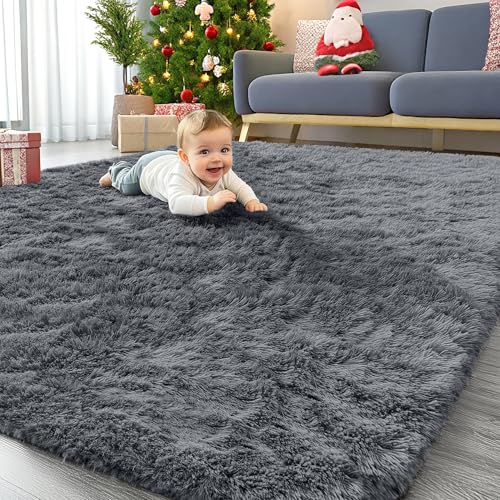 5x6 Area Rugs for Living Room Bedroom (5x6 Ft / Grey)