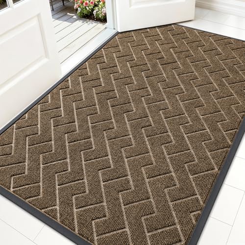 Front Door Mat Outside 59x34 (Brown / 59" x 34")