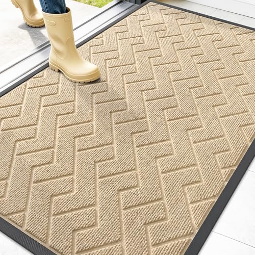 Front Door Mat Outside 47x32 (Beige / 47" x 32")
