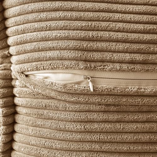Decorative Euro Sham Throw Pillow Covers 22x22 Inch Khaki 2 Pack (Khaki / 22" x 22" (Pack of 2))