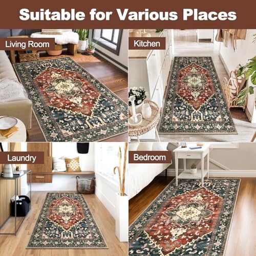 Washable Runner Rug (3' x 6' / Brick Red)