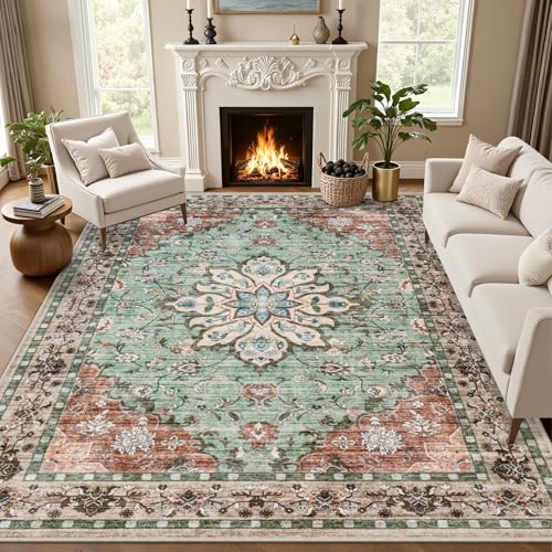 9x12 Area Rugs Living Room (Brown Green / 9' x 12' (Rectangular))