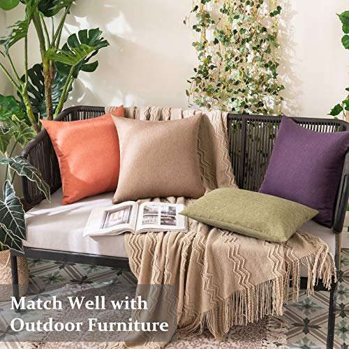 Decorative Outdoor Pillow Covers Euro Waterproof 24x24 Khaki (24" x 24" (Pack of 2) / Khaki)