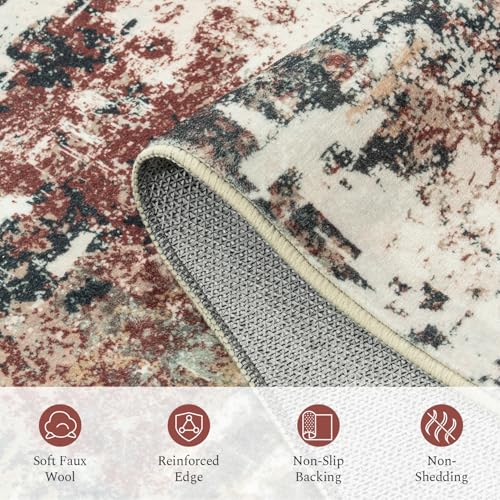 5x7 Area Rugs for Living Room (04-rust / 5' x 7' (Rectangular))
