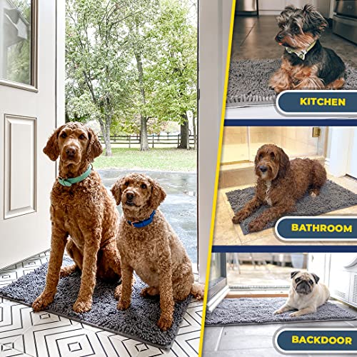 Super Water Absorbent Door Mat Indoor (Grey / 18" x 28")