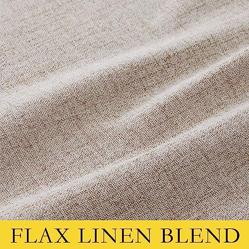 Oatmeal Vintage Open Linen Weave Flax Thermal Curtains (62"W x 84"L (Pack of 2) / Oatmeal)