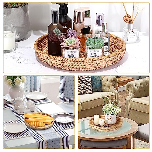 Rattan Key Basket Bowl for Entryway Table (Large, 11.8" / Natural Color)