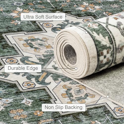 5x7 Area Rugs Living Room (Green Ivory / 5' x 7' (Rectangular))