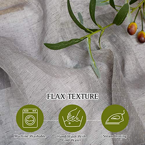 Living Room Sheer Linen Curtains for 84 inch Length 2 Panels Set (70"W x 84"L (Pack of 2) / Charcoal Grey)
