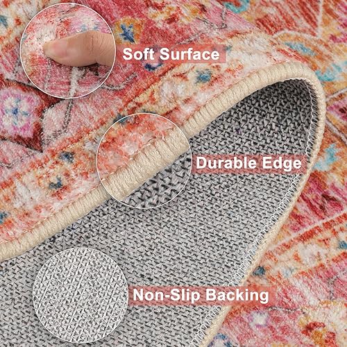 Washable Area Rug (4' x 6' / Pink)
