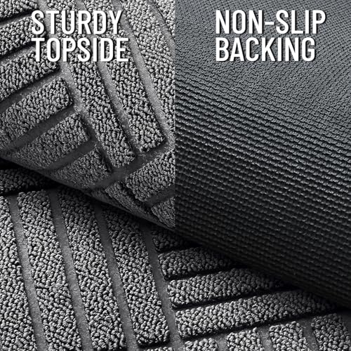 Front Door Mat Outside Entrance 59x23 (59" X 23" / Grey Diamond)