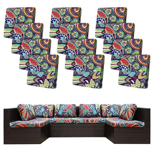 12 Pcs Outdoor Cushion Covers (Rococo / 12PCS)