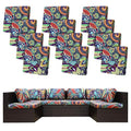 12 Pcs Outdoor Cushion Covers (Rococo / 12PCS)