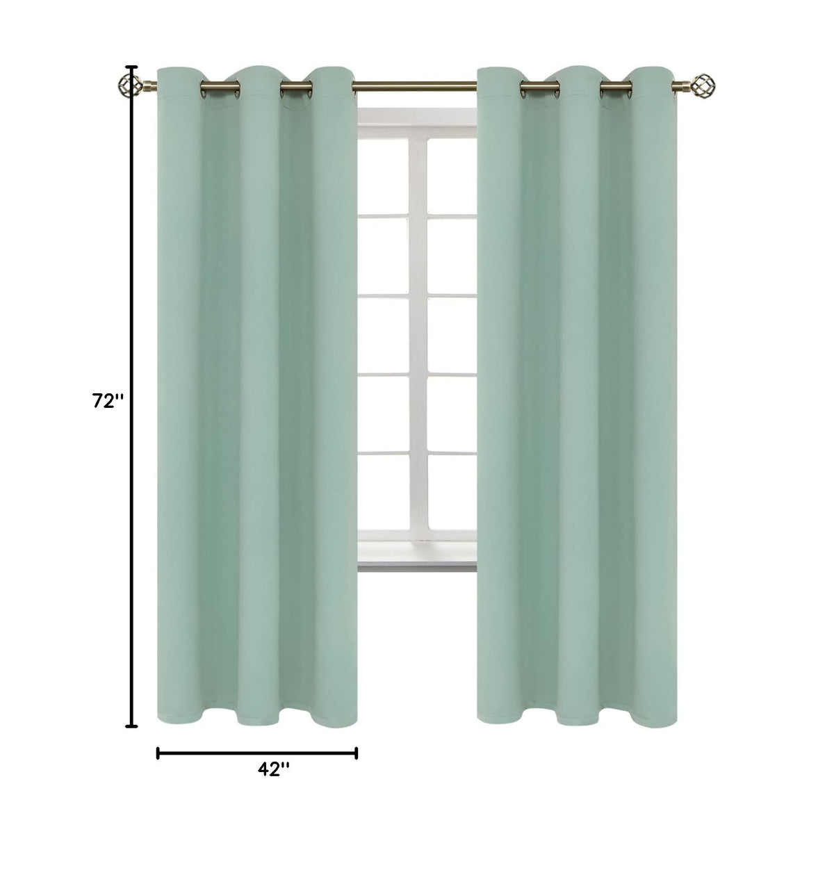 Blackout Curtains (Frosty Green / 42"W x 72"L (Pack of 2))