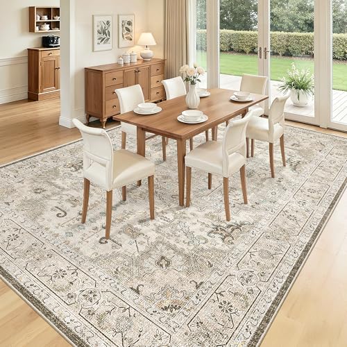 8x10 Area Rugs for Living Room (Ivory/Brown / 8' x 10' (Rectangular))