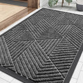 Front Door Mat Outside Entrance (Silver Grey / 29.5" X 17")
